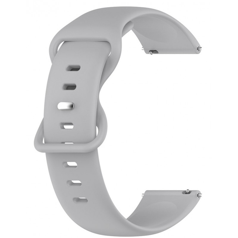 Ανταλλακτικό λουράκι QuickFit Silicone Butterfly Buckle για Samsung Galaxy Watch5 (40mm & 42mm)/Watch4 (40mm & 44mm)/ Watch4 Classic (42mm & 46mm)/ Watch3(41mm)/Active 2(40/44mm)/Amazfit GTS 3 (43mm)/GTR(42mm) Grey (20mm)