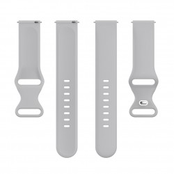 Ανταλλακτικό λουράκι QuickFit Silicone Butterfly Buckle για Samsung Galaxy Watch5 (40mm & 42mm)/Watch4 (40mm & 44mm)/ Watch4 Classic (42mm & 46mm)/ Watch3(41mm)/Active 2(40/44mm)/Amazfit GTS 3 (43mm)/GTR(42mm) Grey (20mm)