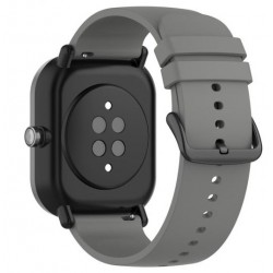 Ανταλλακτικό λουράκι QuickFit Sport Strap Black Buckle Grey για Samsung Galaxy Watch5 (40mm & 42mm)/Watch4 (40mm & 44mm)/ Watch4 Classic (42mm & 46mm)/ Watch3(41mm)/Active 2(40/44mm)/Amazfit GTS 3 (43mm)/GTR(42mm) (20mm)