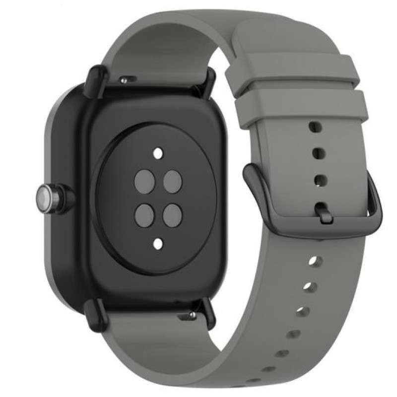 Ανταλλακτικό λουράκι QuickFit Sport Strap Black Buckle Grey για Samsung Galaxy Watch5 (40mm & 42mm)/Watch4 (40mm & 44mm)/ Watch4 Classic (42mm & 46mm)/ Watch3(41mm)/Active 2(40/44mm)/Amazfit GTS 3 (43mm)/GTR(42mm) (20mm)
