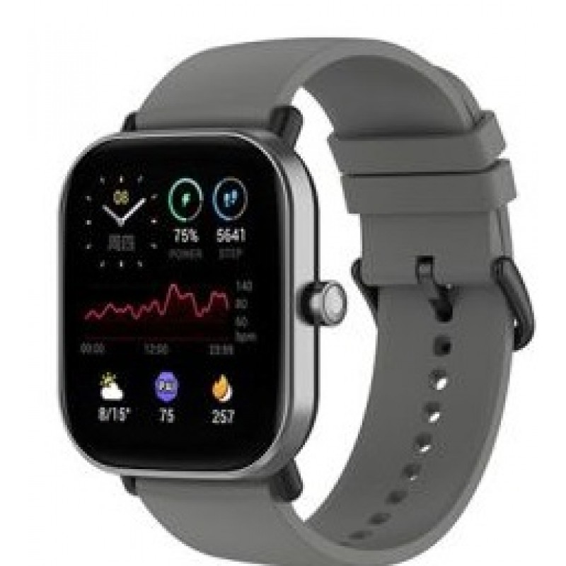 Ανταλλακτικό λουράκι QuickFit Sport Strap Black Buckle Grey για Samsung Galaxy Watch5 (40mm & 42mm)/Watch4 (40mm & 44mm)/ Watch4 Classic (42mm & 46mm)/ Watch3(41mm)/Active 2(40/44mm)/Amazfit GTS 3 (43mm)/GTR(42mm) (20mm)