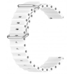 Ανταλλακτικό λουράκι QuickFit Ocean Band για  Samsung Galaxy Watch3(45mm)/Watch(46mm)/Xiaomi Haylou LS05/Amazfit GTR(47mm)/2e(46mm)/Stratos 2/3/Mi Watch(46mm)/Huawei GT/Active/GT 2/Pro/Honor GS Pro/Magic/2(46mm) (22mm) White