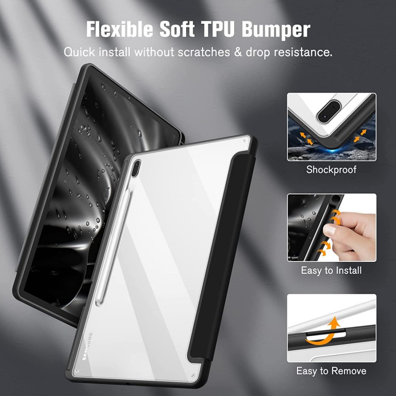 Θήκη  Smartcase Hybrid Samsung Galaxy Tab S7+ Plus/S8+ Plus/S7 FE 12.4 Black