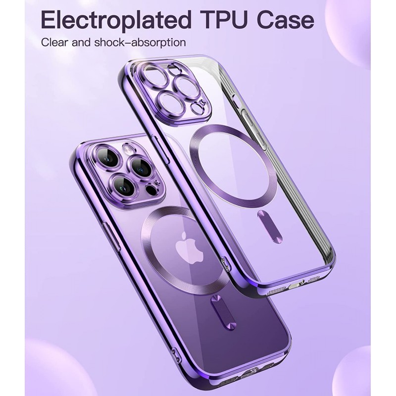 Θήκη TPU Soft Electro Plating with MagSafe Apple iPhone 14 Pro (6.1") Purple