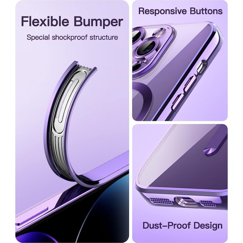 Θήκη TPU Soft Electro Plating with MagSafe Apple iPhone 14 Pro (6.1") Purple