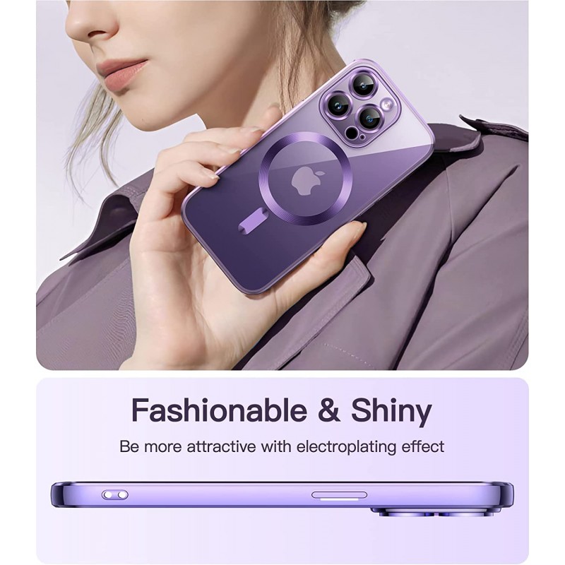 Θήκη TPU Soft Electro Plating with MagSafe Apple iPhone 14 Pro (6.1") Purple