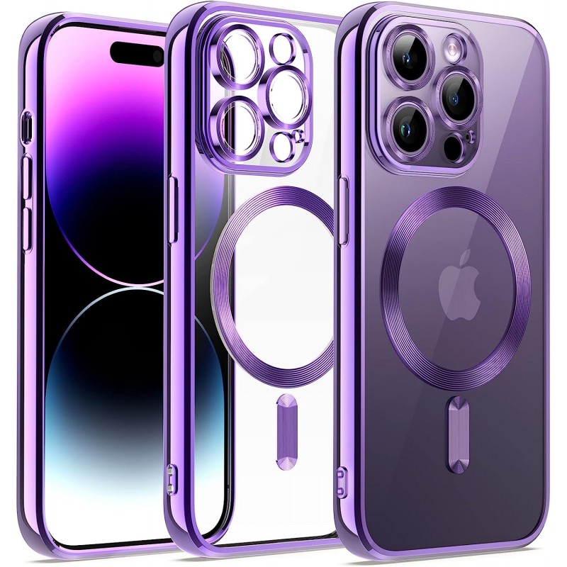 Θήκη TPU Soft Electro Plating with MagSafe Apple iPhone 14 Pro (6.1") Purple