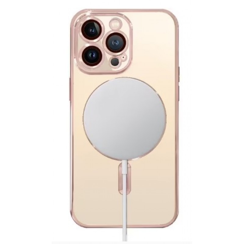 Θήκη  TPU Soft Electro Plating with MagSafe Apple iPhone 14 Pro Max (6.7") Rose Gold