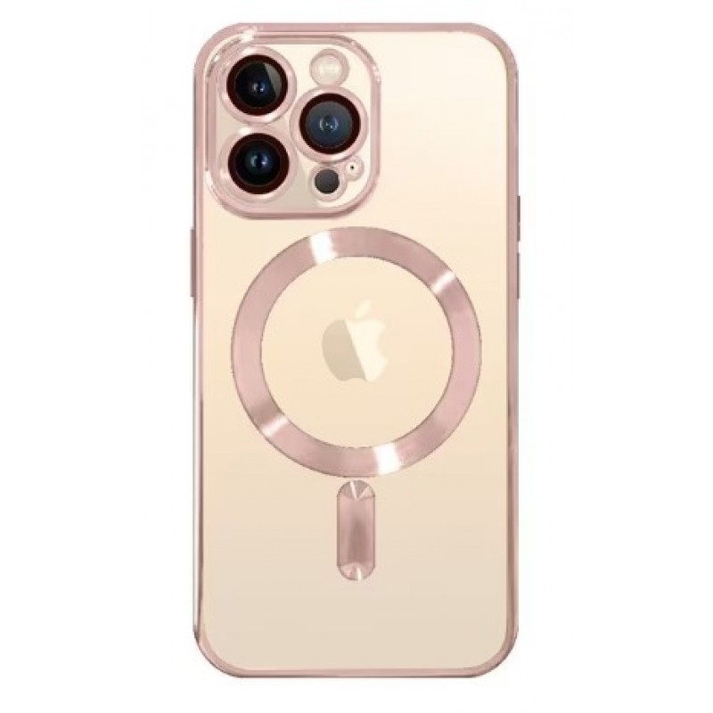 Θήκη  TPU Soft Electro Plating with MagSafe Apple iPhone 14 Pro Max (6.7") Rose Gold