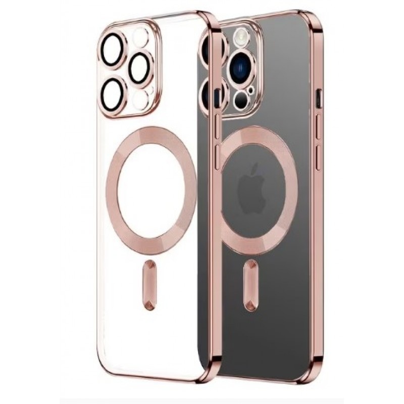 Θήκη  TPU Soft Electro Plating with MagSafe Apple iPhone 14 Pro Max (6.7") Rose Gold