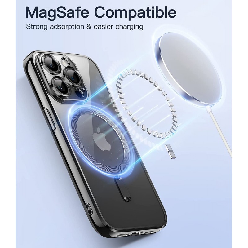 Θήκη TPU Soft Electro Plating with MagSafe Apple iPhone 14 Pro (6.1") Black