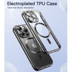 Θήκη TPU Soft Electro Plating with MagSafe Apple iPhone 14 Pro (6.1") Black