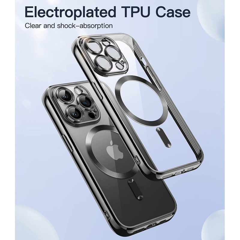 Θήκη TPU Soft Electro Plating with MagSafe Apple iPhone 14 Pro (6.1") Black