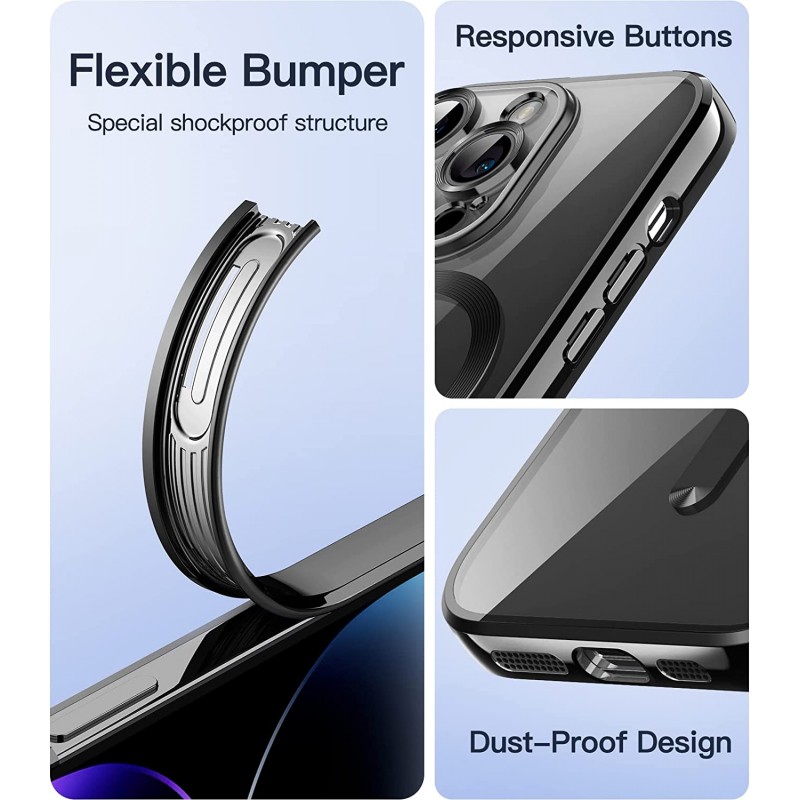 Θήκη TPU Soft Electro Plating with MagSafe Apple iPhone 14 Pro (6.1") Black