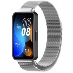 Ανταλλακτικό λουράκι Huawei Band 8 / 9 / 10 Milanese Silver 