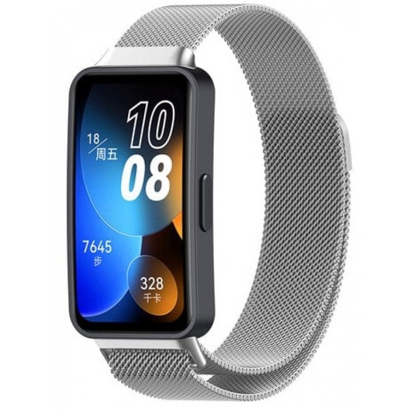 Ανταλλακτικό λουράκι Huawei Band 8 / 9 / 10 Milanese Silver 