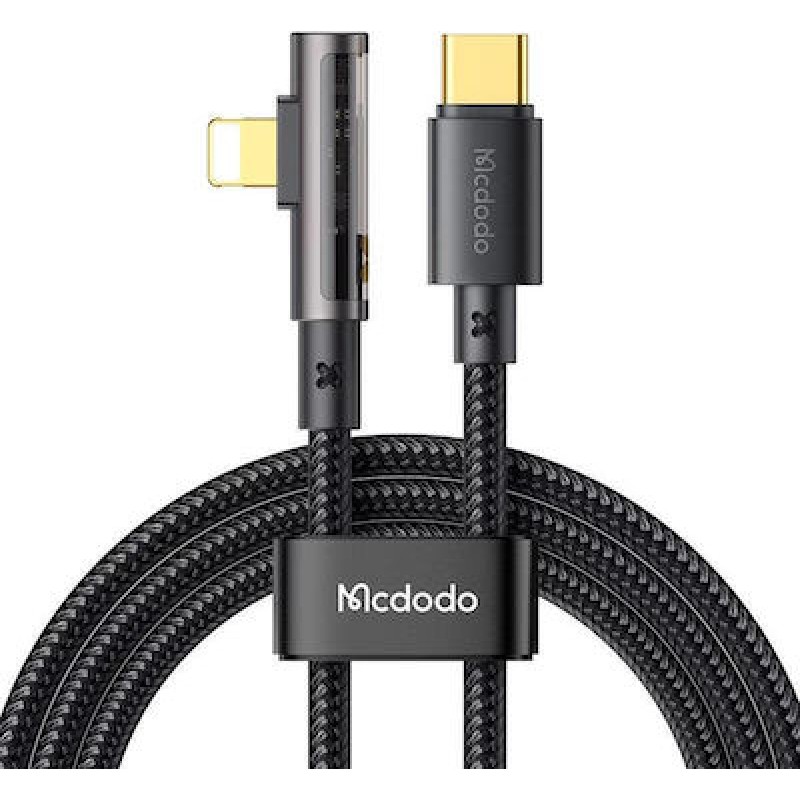 Καλώδιο Data Mcdodo USB-C to Lightning Prism 90 degree 1.8m Black (CA-3391)