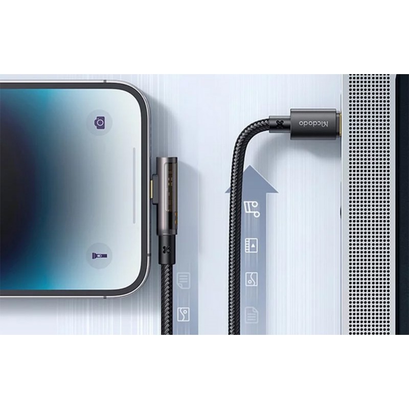 Καλώδιο Data Mcdodo USB-C to Lightning Prism 90 degree 1.8m Black (CA-3391)