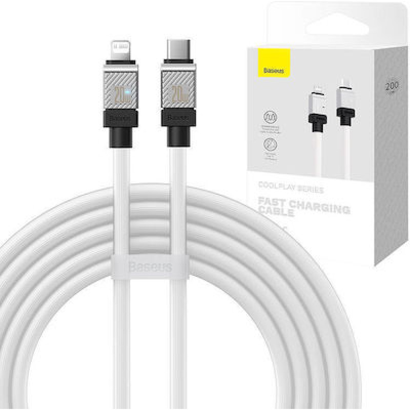 Καλώδιο Baseus Fast Charging USB-C to Lightning 20W 2m White (CAKW000102)