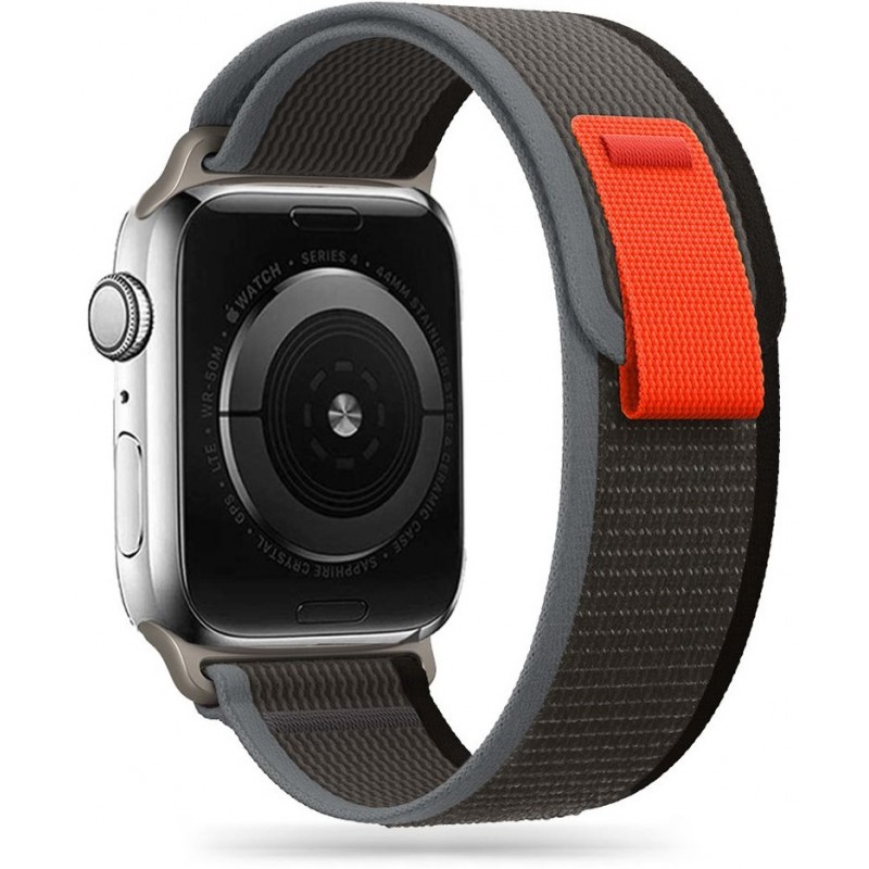 Ανταλλακτικό λουράκι QuickFit Tech-Protect Nylon  Apple Watch 1/2/3/4/5/6/SE/7/8/Ultra (42/44/45/49mm) Black/Orange