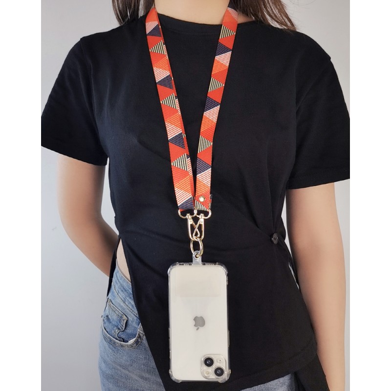 Λουράκι Λαιμού στήριξης Θήκης Smartphone Universal Neck Strap Lanyard Retro Pattern Colorful
