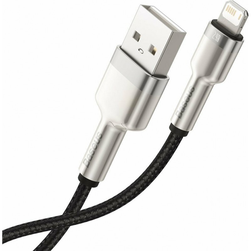 Καλώδιο Data Baseus Braided USB to Lightning Cable 1m (CALJK-A01) Black