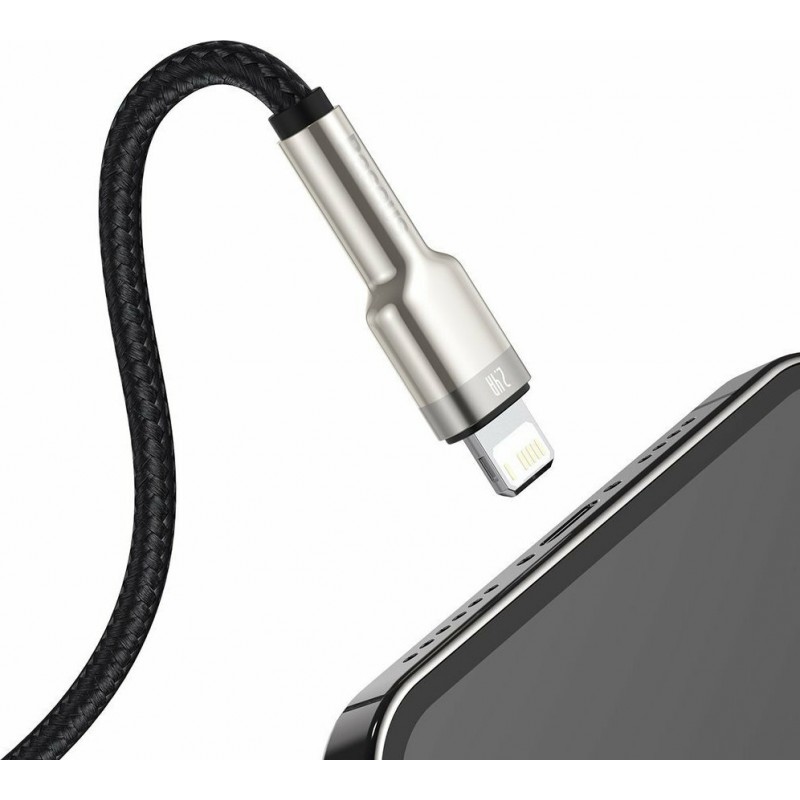 Καλώδιο Data Baseus Braided USB to Lightning Cable 1m (CALJK-A01) Black
