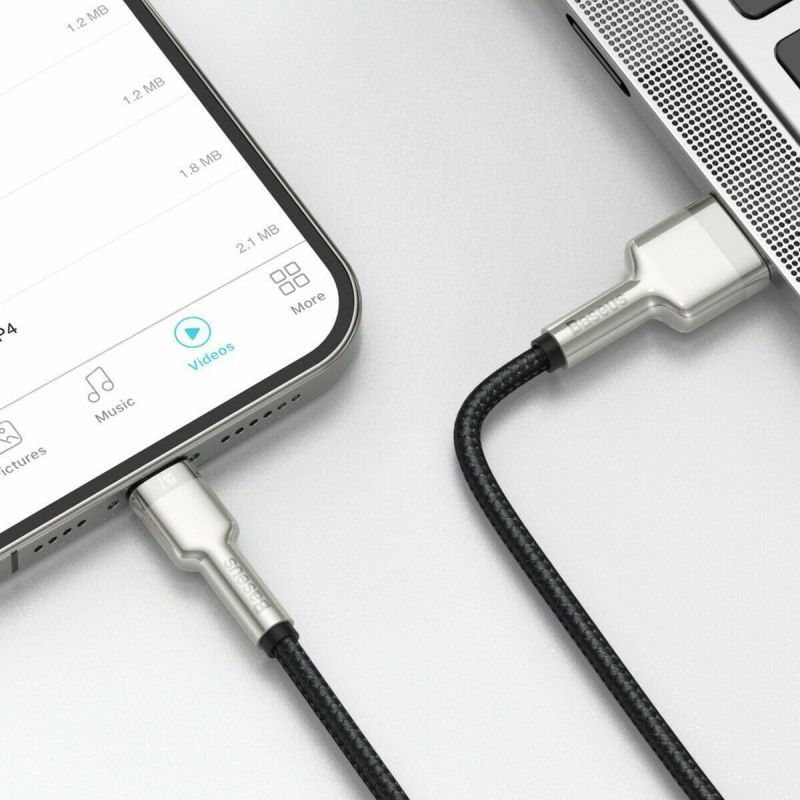Καλώδιο Data Baseus Braided USB to Lightning Cable 1m (CALJK-A01) Black