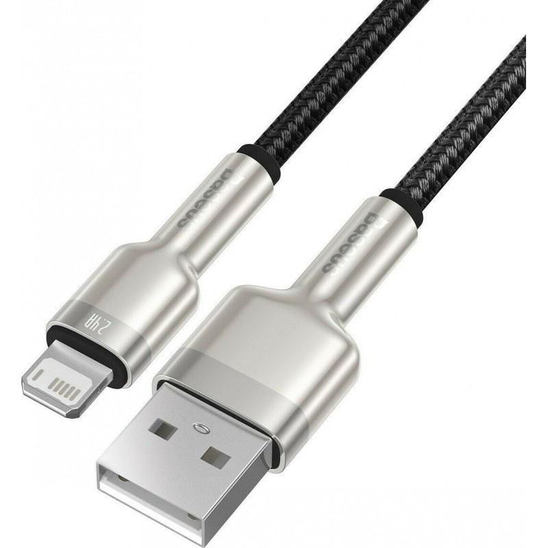 Καλώδιο Data Baseus Braided USB to Lightning Cable 1m (CALJK-A01) Black