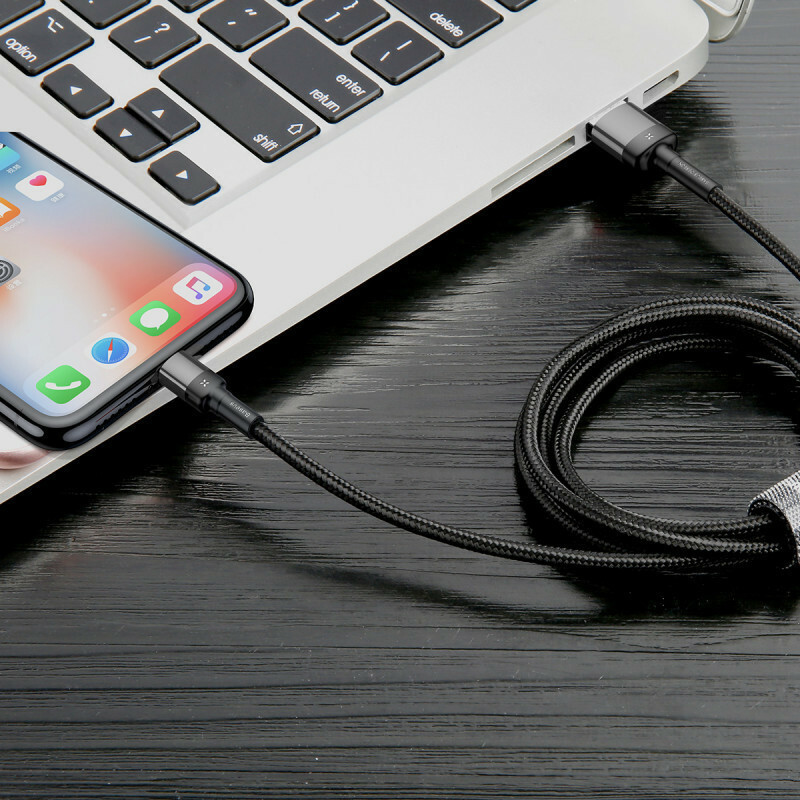 Καλώδιο Φόρτισης Baseus CALKLF-GG1 Cafule Series USB to Lightning Cable 2,4A 1m Grey/Black
