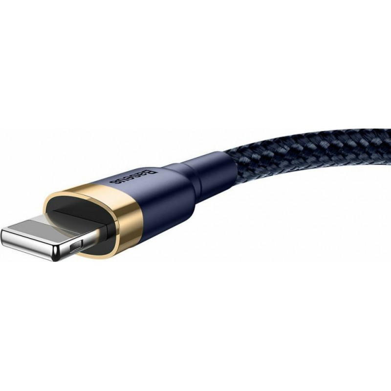Καλώδιο Data Baseus Braided Cafule Series USB to Lightning Cable 2.4A 1m (CALKLF-BV3) Gold/Dark Blue