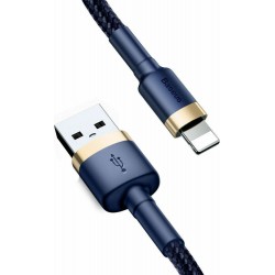 Καλώδιο Data Baseus Braided Cafule Series USB to Lightning Cable 2.4A 1m (CALKLF-BV3) Gold/Dark Blue