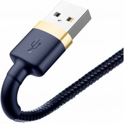 Καλώδιο Data Baseus Braided Cafule Series USB to Lightning Cable 2.4A 1m (CALKLF-BV3) Gold/Dark Blue
