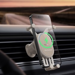 Βάση Αυτοκινήτου Baseus Pro Stable Gravitational Car Phone Holder with Wireless 15W Charging Creamy White