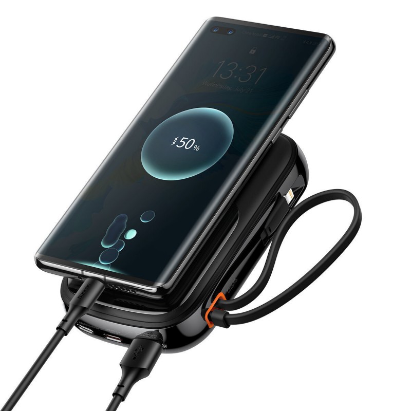 Εξωτερική Μπαταρία Baseus Qpow  Pro 10000mAh PowerBank USB+Type-C with Type-C Cable Black (PPQD060101)