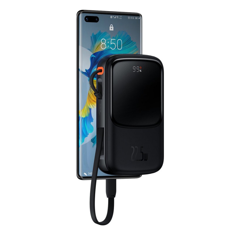 Εξωτερική Μπαταρία Baseus Qpow  Pro 10000mAh PowerBank USB+Type-C with Type-C Cable Black (PPQD060101)