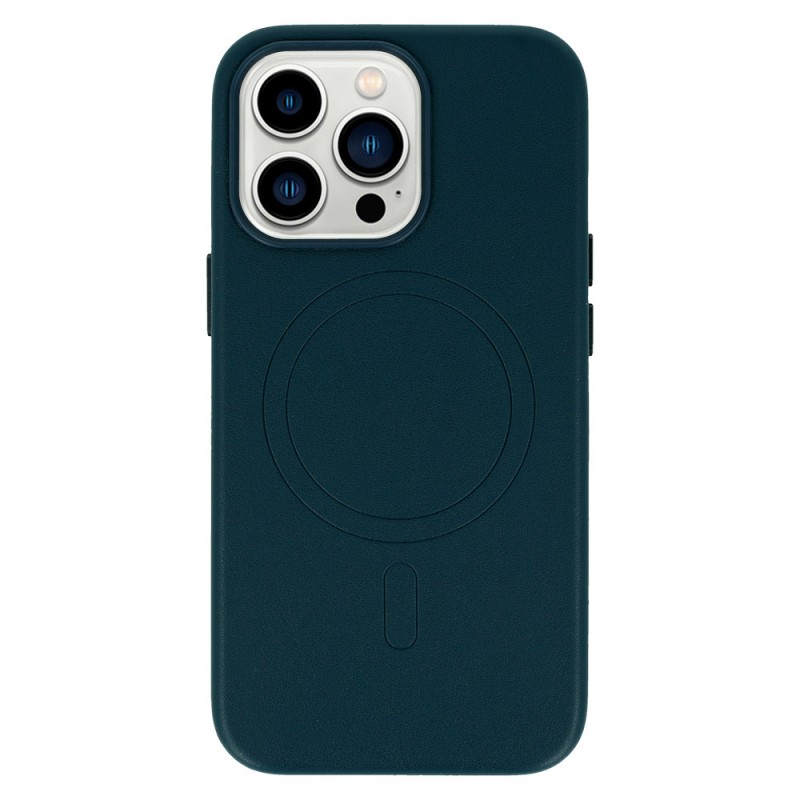 Θήκη Leather with MagSafe Apple iPhone 14 Pro Max (6.7") Navy