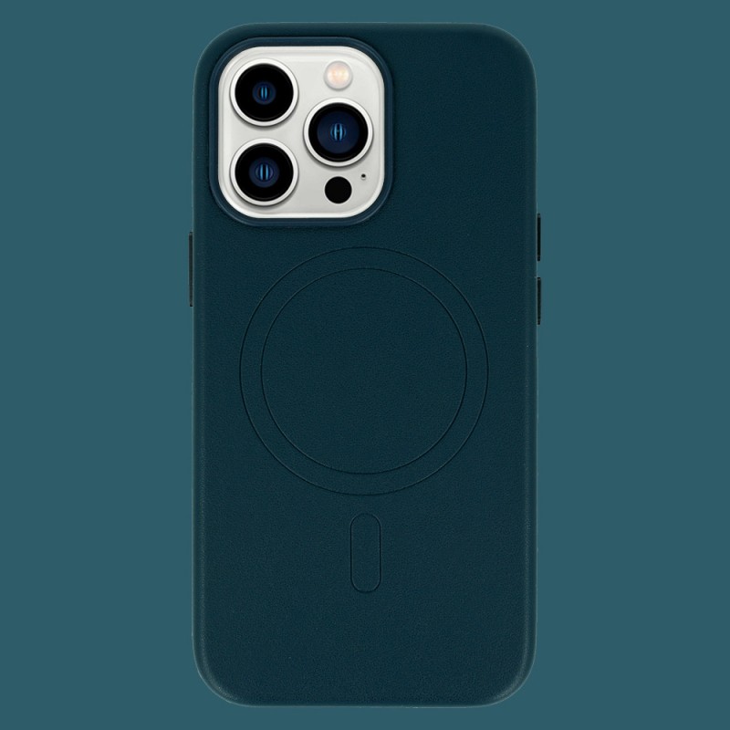 Θήκη Leather with MagSafe Apple iPhone 14 Pro Max (6.7") Navy