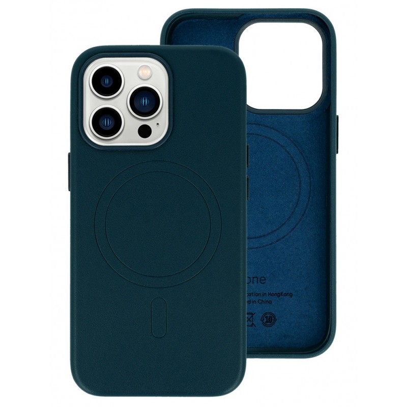 Θήκη Leather with MagSafe Apple iPhone 14 Pro Max (6.7") Navy