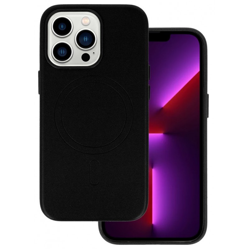 Θήκη Leather with MagSafe Apple iPhone 14 (6.1") Black