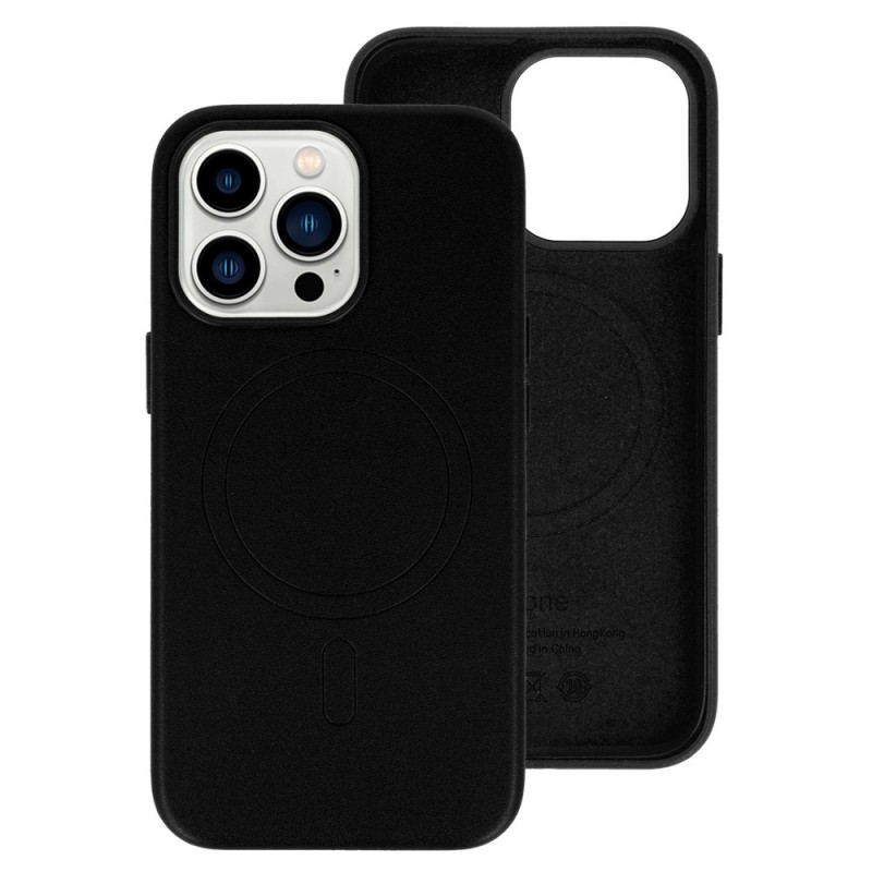 Θήκη Leather with MagSafe Apple iPhone 14 (6.1") Black