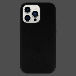 Θήκη Leather with MagSafe Apple iPhone 14 (6.1") Black