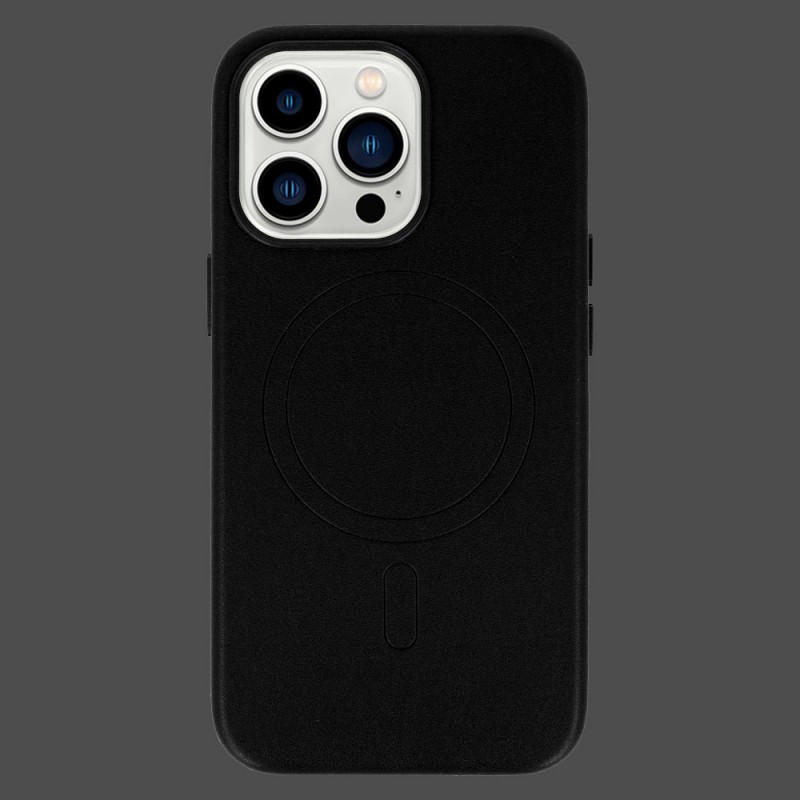 Θήκη Leather with MagSafe Apple iPhone 14 (6.1") Black