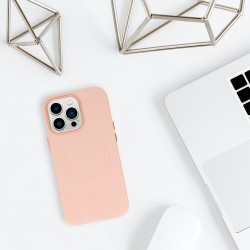 Θήκη Leather with MagSafe Apple iPhone 14 (6.1") Light Pink