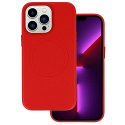 Θήκη Leather with MagSafe Apple iPhone 16 (6.1") Red