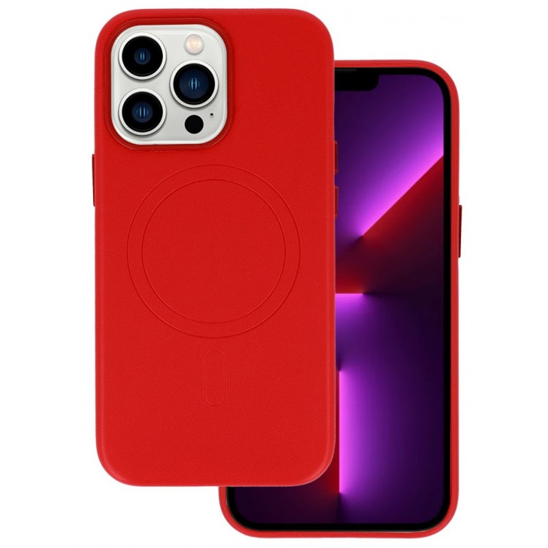 Θήκη Leather with MagSafe Apple iPhone 16 (6.1") Red