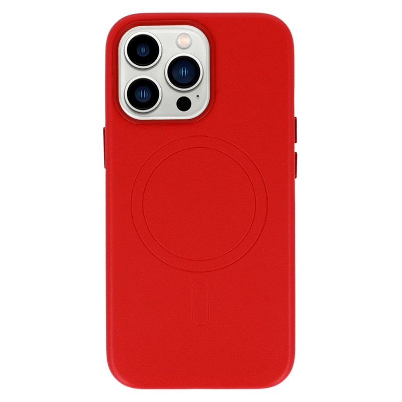 Θήκη Leather with MagSafe Apple iPhone 16 (6.1") Red