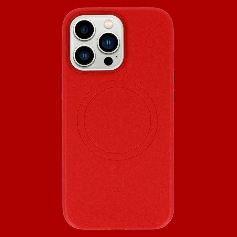 Θήκη Leather with MagSafe Apple iPhone 16 (6.1") Red