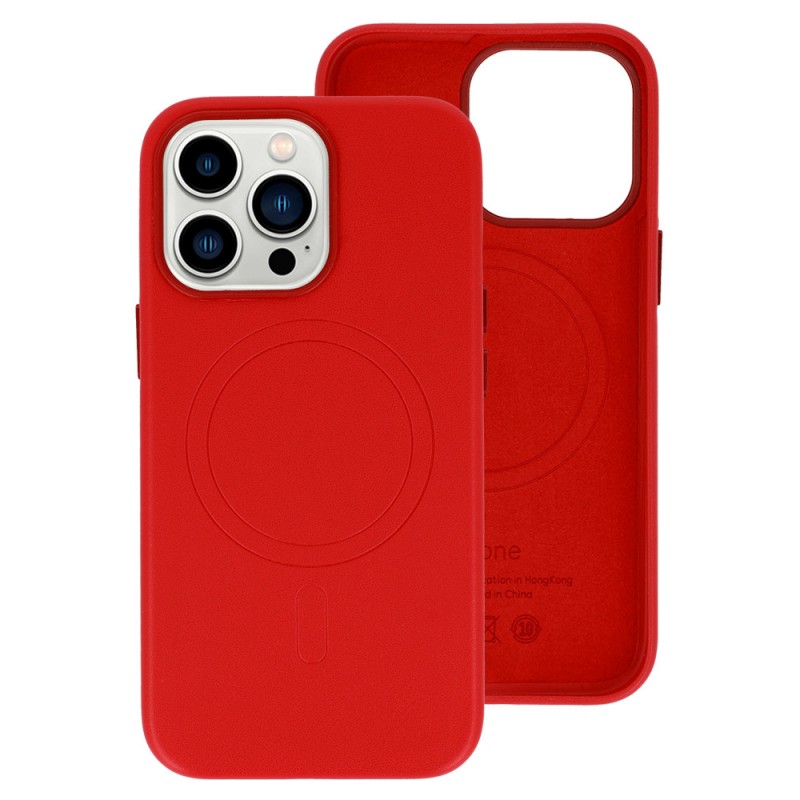 Θήκη Leather with MagSafe Apple iPhone 16 (6.1") Red