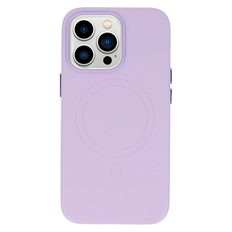 Θήκη Leather with MagSafe Apple iPhone 14 Pro Max (6.7") Violet